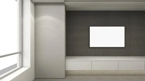 Modern Empty Room, 3d render interior design, mock up illustration Illustrazione stock