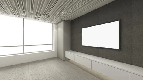 Modern Empty Room, 3d render interior design, mock up illustration Illustrazione stock