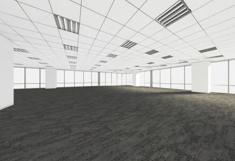 Modern Empty Room, 3d render interior design, mock up illustration Stock Illustration