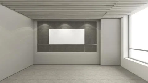 Modern Empty Room, 3d render interior design, mock up illustration Stockillustratie