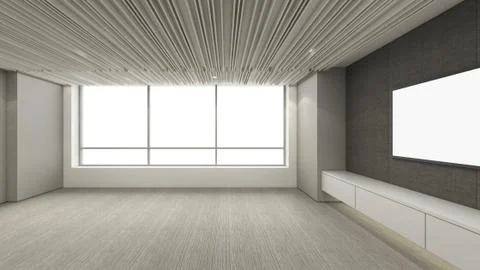 Modern Empty Room, 3d render interior design, mock up illustration Stock Illustration