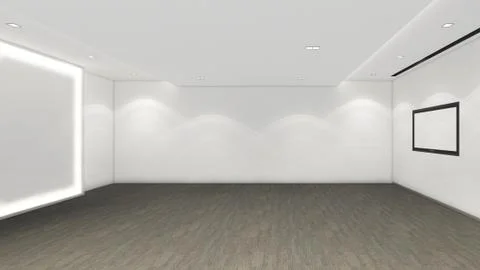 Modern Empty Room, 3d render interior design, mock up illustration Illustrazione stock