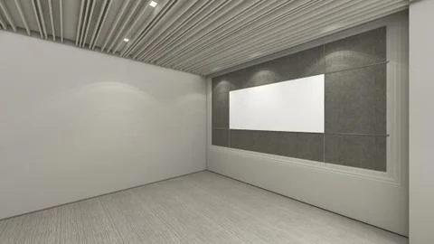 Modern Empty Room, 3d render interior design, mock up illustration Stock Illustration