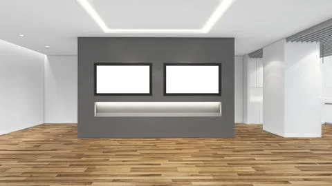 Modern Empty Room, 3d render interior design, mock up illustration Stockillustratie