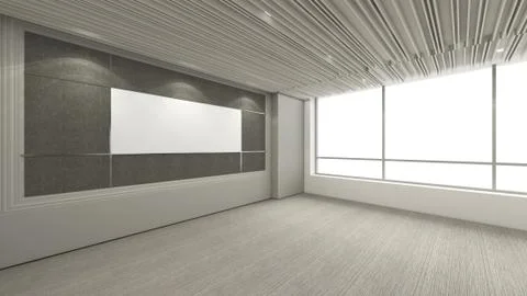 Modern Empty Room, 3d render interior design, mock up illustration Stock Illustration