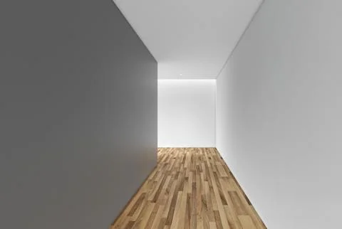 Modern Empty Room, 3d render interior design, mock up illustration Stock Illustration