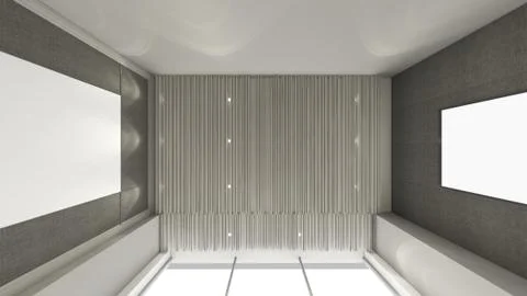 Modern Empty Room, 3d render interior design, mock up illustration Stock Illustration