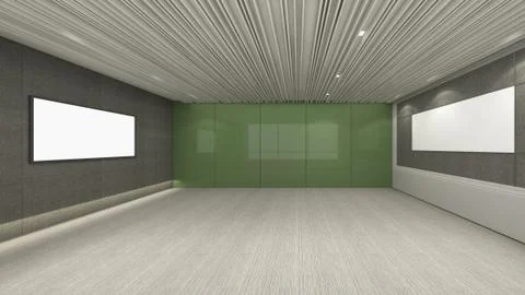 Modern Empty Room, 3d render interior design, mock up illustration Illustrazione stock