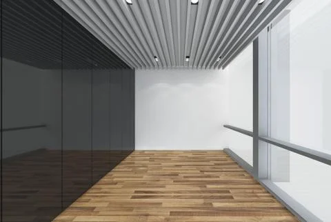 Modern Empty Room, 3d render interior design, mock up illustration Illustrazione stock