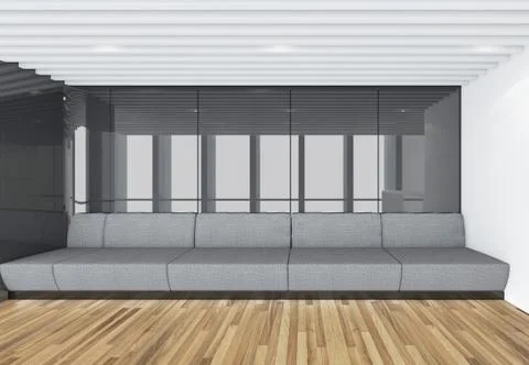 Modern Empty Room, 3d render interior design, mock up illustration Stock Illustration