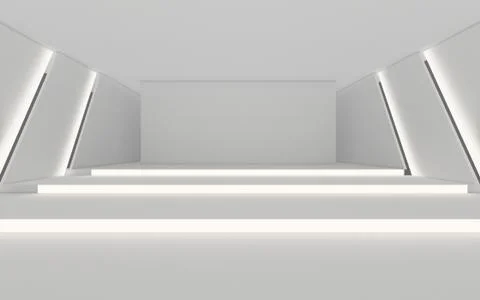 Modern Empty Room, 3d render interior design, mock up illustration Stock Illustration