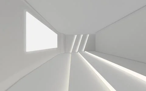 Modern Empty Room, 3d render interior design, mock up illustration Stockillustratie
