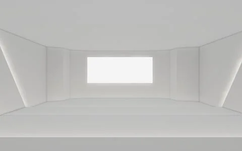 Modern Empty Room, 3d render interior design, mock up illustration Illustrazione stock