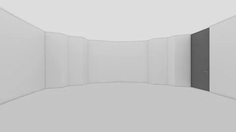 Modern Empty Room, 3d render interior design, mock up illustration Stock Illustration