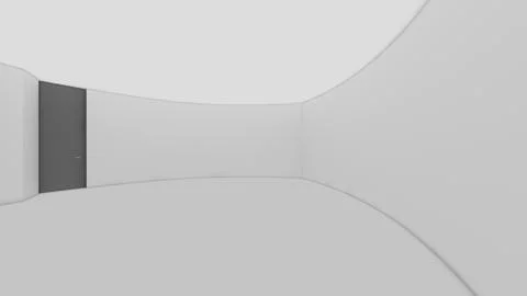 Modern Empty Room, 3d render interior design, mock up illustration Stock Illustration