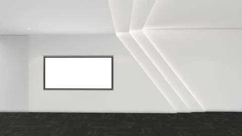 Modern Empty Room, 3d render interior design, mock up illustration Illustrazione stock