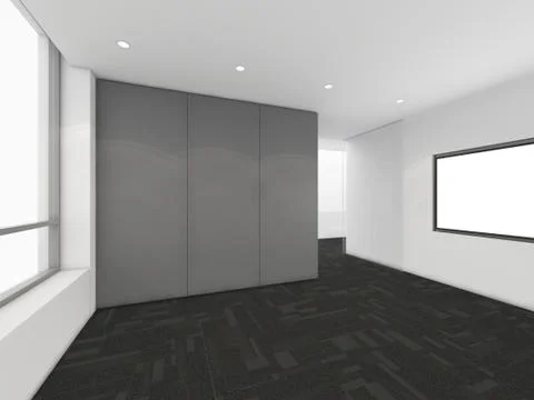Modern Empty Room, 3d render interior design, mock up illustration Stock Illustration