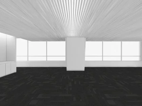 Modern Empty Room, 3d render interior design, mock up illustration Stock Illustration