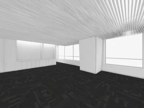 Modern Empty Room, 3d render interior design, mock up illustration Stock Illustration