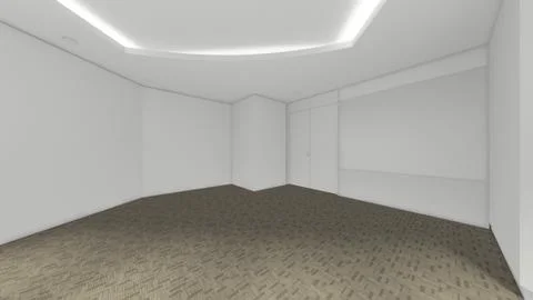 Modern Empty Room, 3d render interior design, mock up illustration Stockillustratie