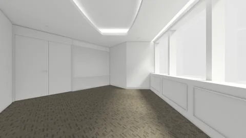 Modern Empty Room, 3d render interior design, mock up illustration Illustrazione stock