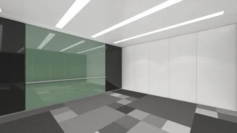 Modern Empty Room, 3d render interior design, mock up illustration Stockillustratie
