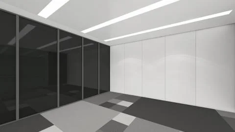 Modern Empty Room, 3d render interior design, mock up illustration Illustrazione stock