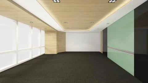 Modern Empty Room, 3d render interior design, mock up illustration Illustrazione stock