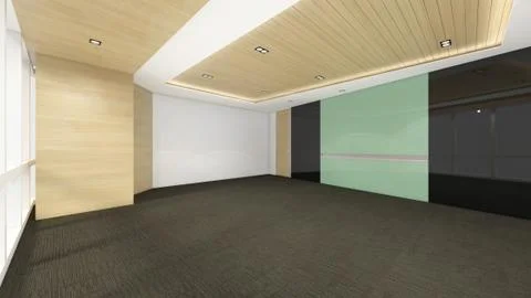 Modern Empty Room, 3d render interior design, mock up illustration Illustrazione stock