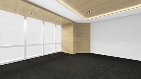 Modern Empty Room, 3d render interior design, mock up illustration Illustrazione stock