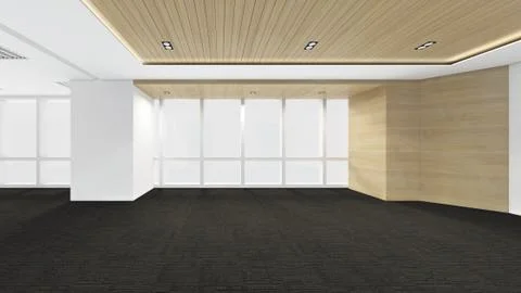 Modern Empty Room, 3d render interior design, mock up illustration Stock Illustration