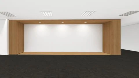 Modern Empty Room, 3d render interior design, mock up illustration Illustrazione stock