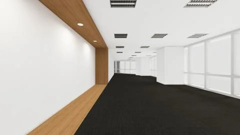 Modern Empty Room, 3d render interior design, mock up illustration Stock Illustration