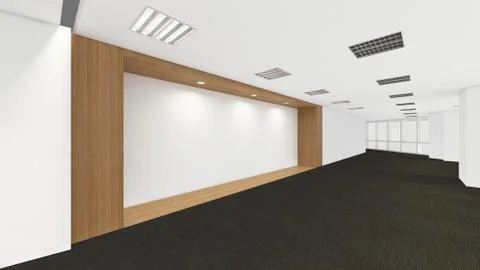 Modern Empty Room, 3d render interior design, mock up illustration Stock Illustration