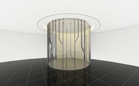 Modern Empty Room, 3d render interior design, mock up illustration Illustrazione stock