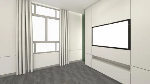Modern Empty Room, 3d render interior design, mock up illustration Stock Illustration