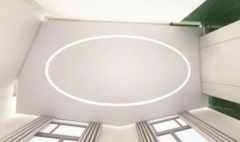 Modern Empty Room, 3d render interior design, mock up illustration Stockillustratie