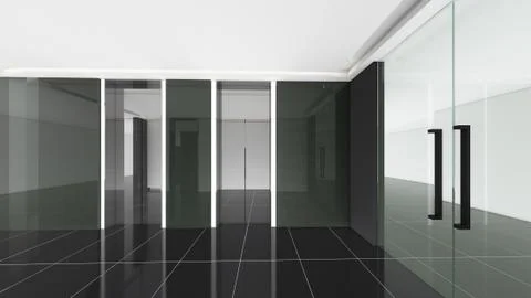 Modern Empty Room, 3d render interior design, mock up illustration Illustrazione stock