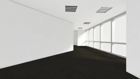 Modern Empty Room, 3d render interior design, mock up illustration Stockillustratie