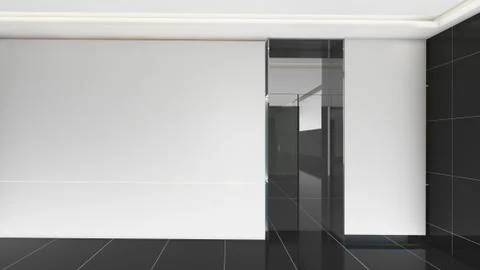 Modern Empty Room, 3d render interior design, mock up illustration Stock Illustration