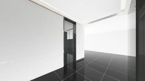 Modern Empty Room, 3d render interior design, mock up illustration Stock Illustration