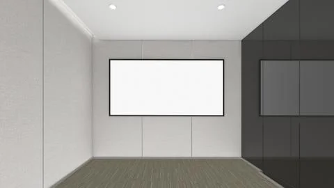 Modern Empty Room, 3d render interior design, mock up illustration Illustrazione stock