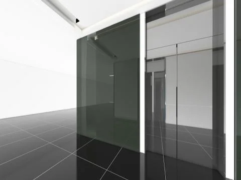 Modern Empty Room, 3d render interior design, mock up illustration Illustrazione stock