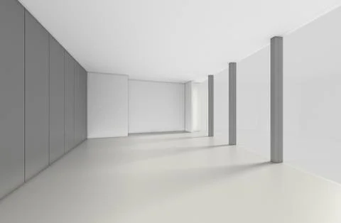Modern Empty Room, 3d render interior design, mock up illustration Illustrazione stock