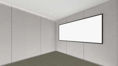 Modern Empty Room, 3d render interior design, mock up illustration Stock Illustration