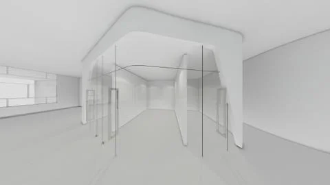 Modern Empty Room, 3d render interior design, mock up illustration Stock Illustration