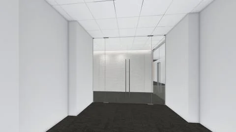 Modern Empty Room, 3d render interior design, mock up illustration Stock Illustration