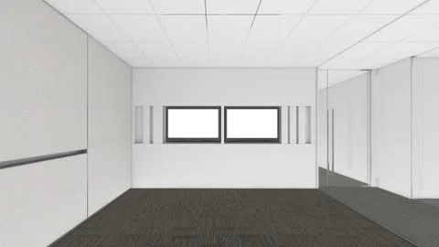 Modern Empty Room, 3d render interior design, mock up illustration Stock Illustration