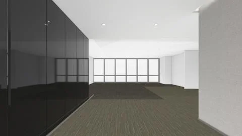 Modern Empty Room, 3d render interior design, mock up illustration Illustrazione stock