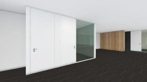 Modern Empty Room, 3d render interior design, mock up illustration Stock Illustration